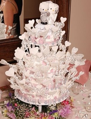 This fan has an entire Hello Kitty wedding cake